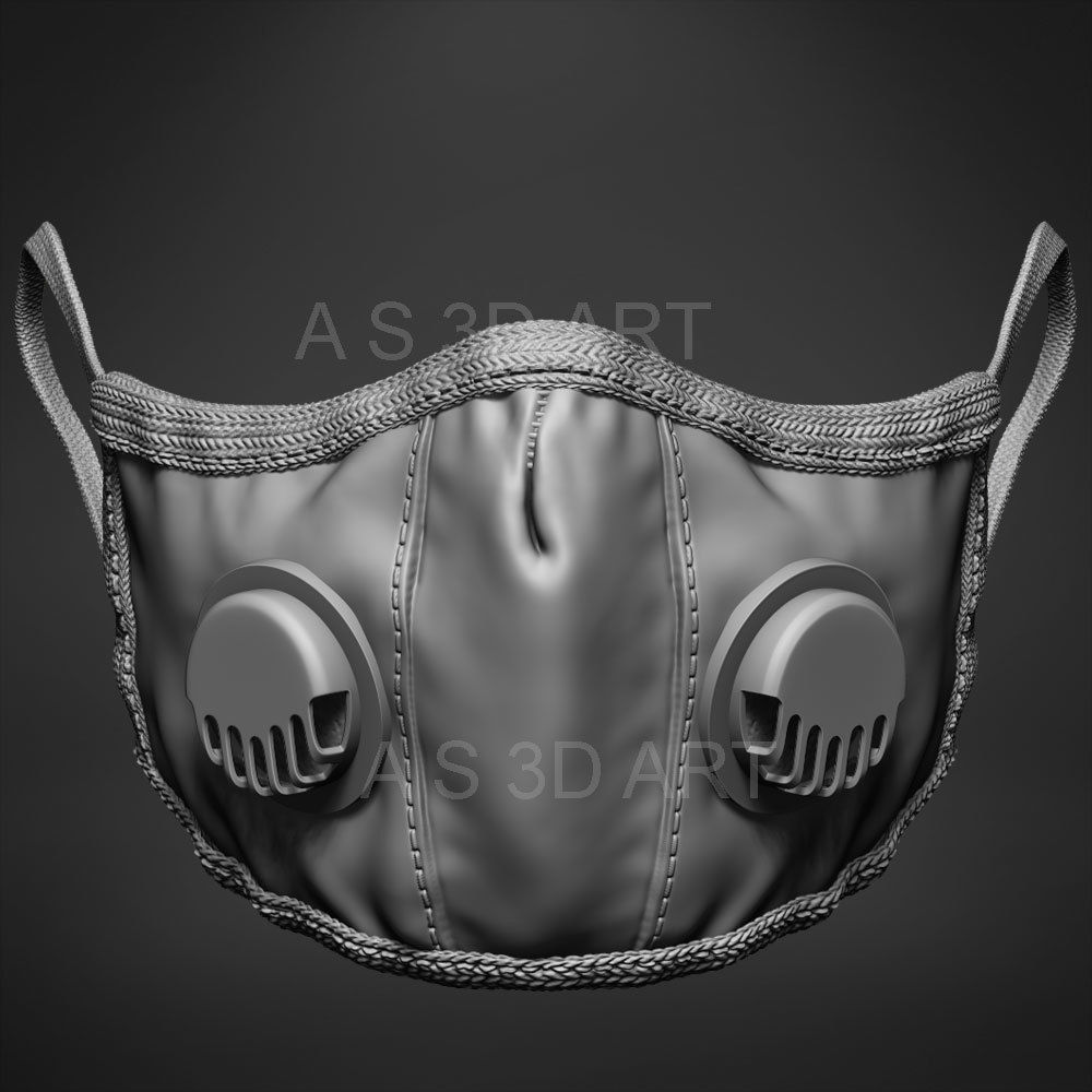 Pandemic mask  N95 highpoly zbrush model 3D model_5
