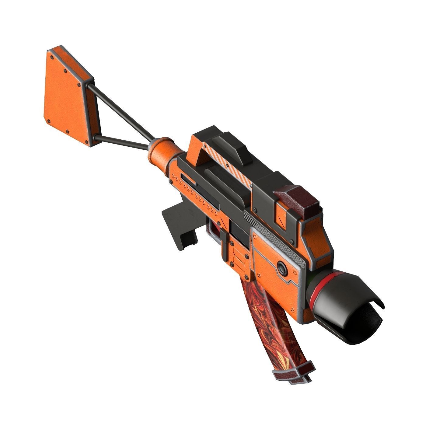 Scifi Gun Low-poly 3D model_3