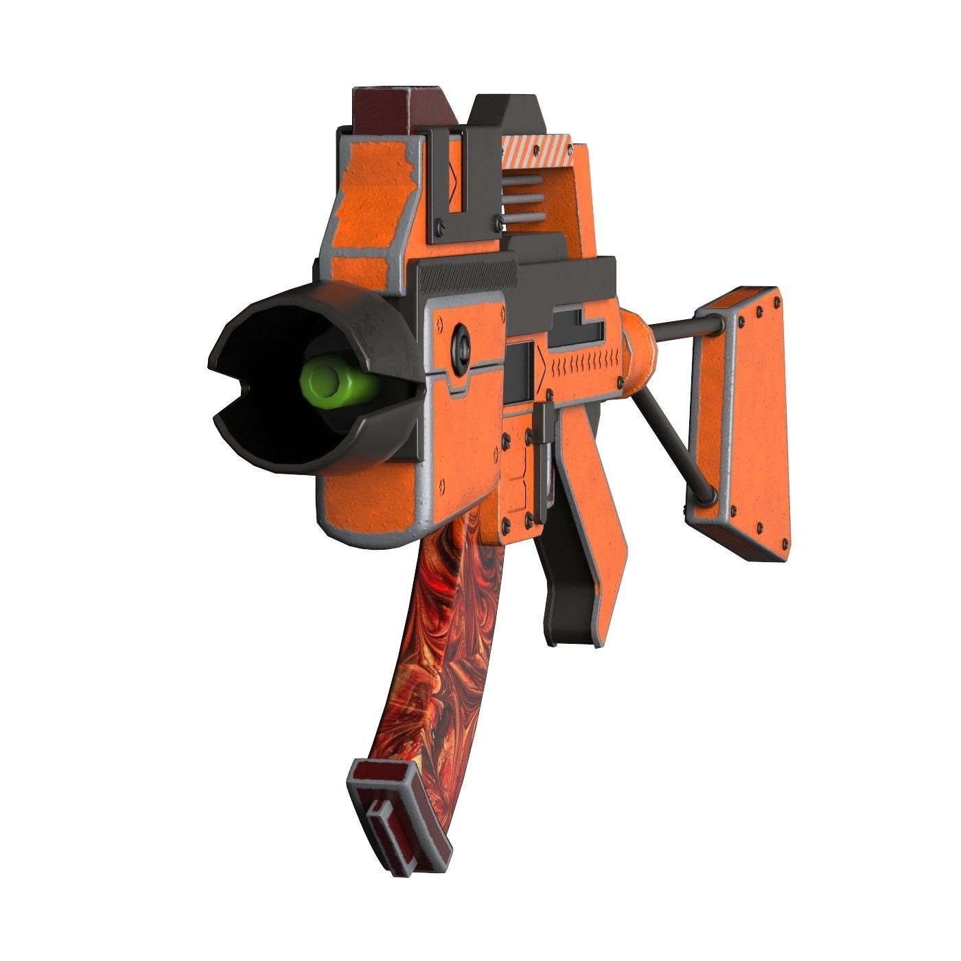 Scifi Gun Low-poly 3D model_1