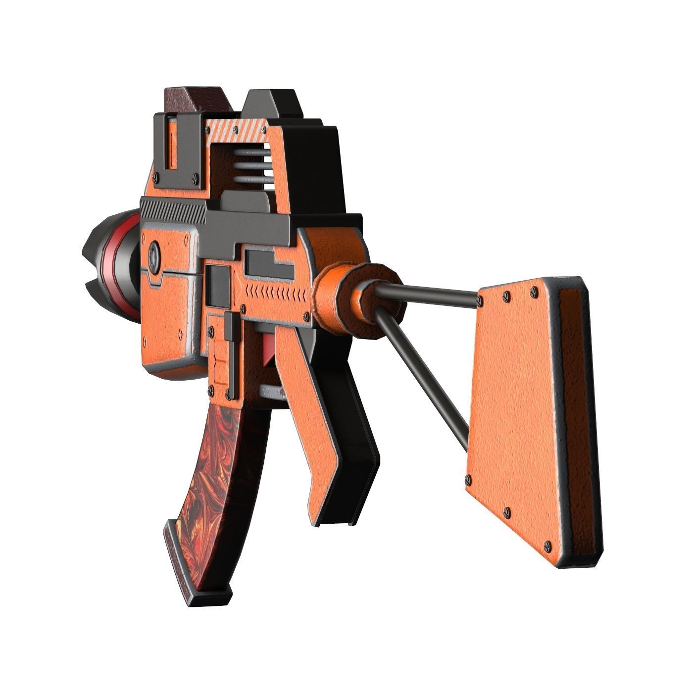 Scifi Gun Low-poly 3D model_2