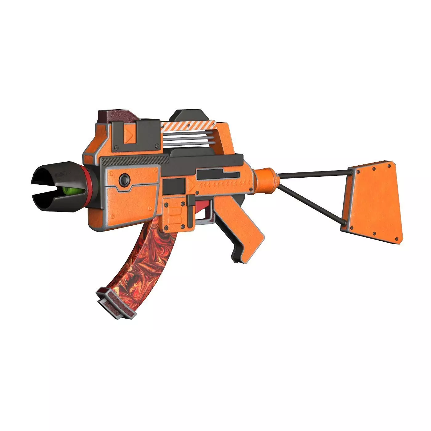 Scifi Gun Low-poly 3D model_0