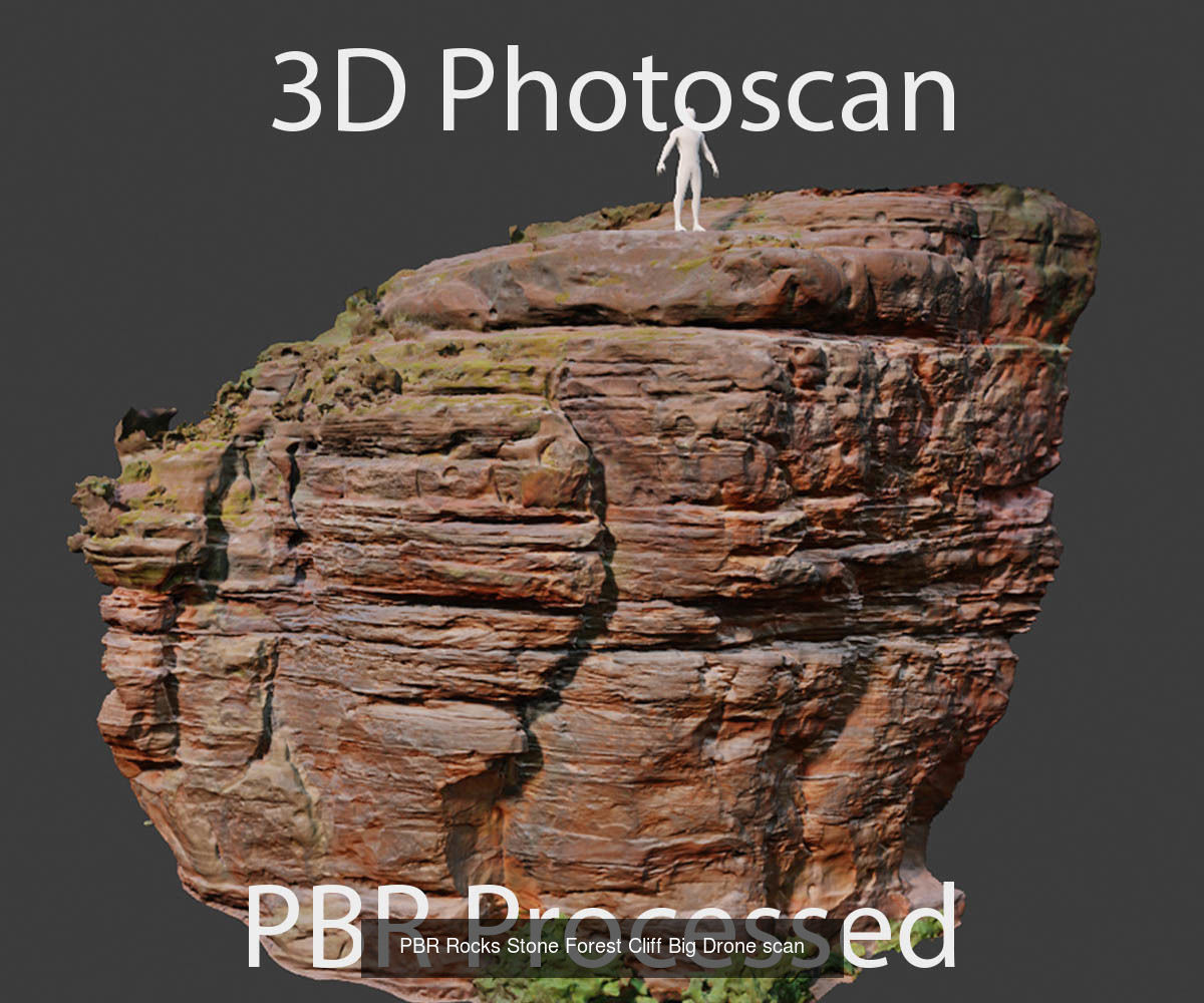 Sandstone Cliff and Rock Collection PBR Scan _1