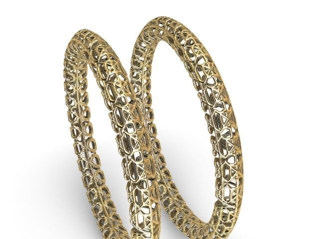3 designs lattice bangle stl verified  3D print model_21