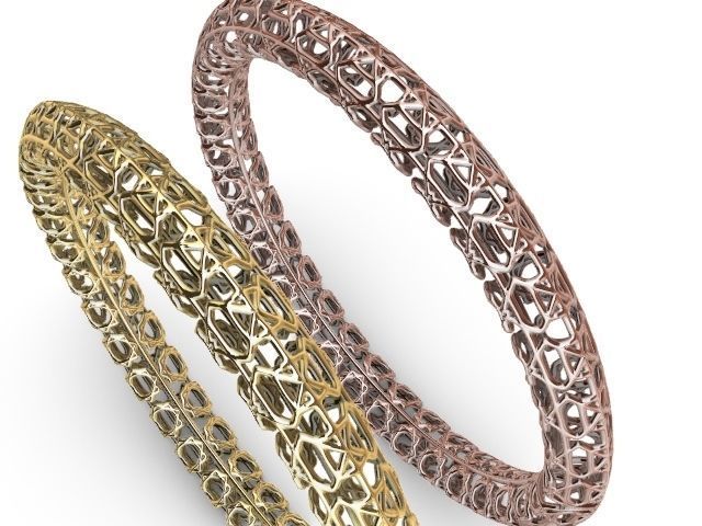 3 designs lattice bangle stl verified  3D print model_22