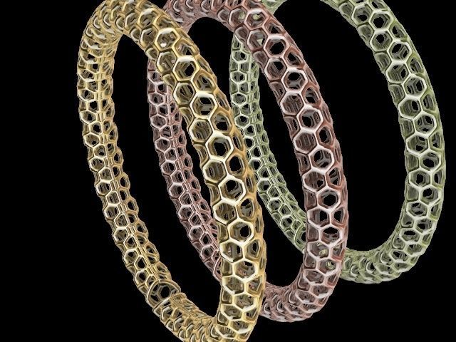 3 designs lattice bangle stl verified  3D print model_14