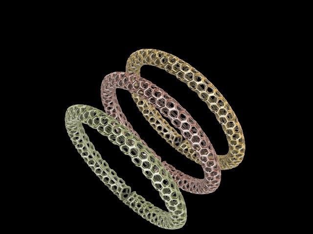 3 designs lattice bangle stl verified  3D print model_11