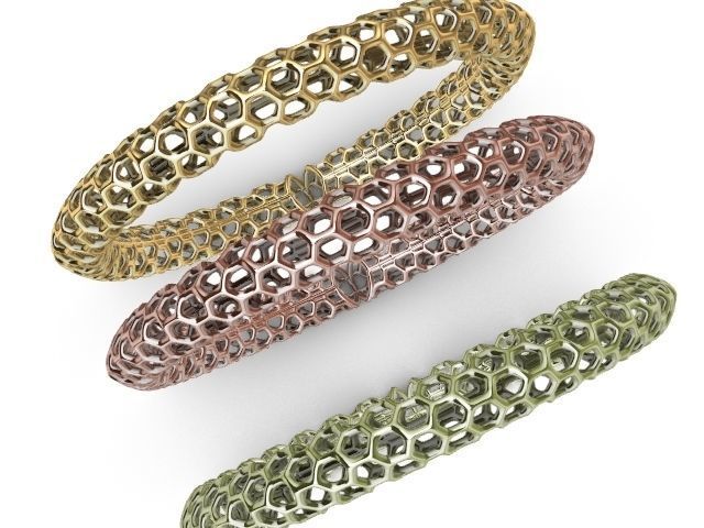 3 designs lattice bangle stl verified  3D print model_9