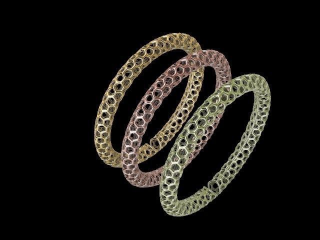 3 designs lattice bangle stl verified  3D print model_10