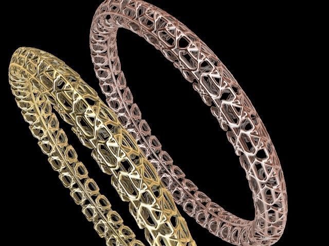 3 designs lattice bangle stl verified  3D print model_23