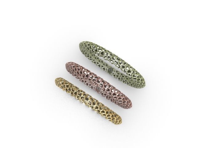 3 designs lattice bangle stl verified  3D print model_5