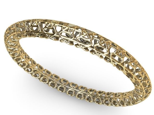 3 designs lattice bangle stl verified  3D print model_15