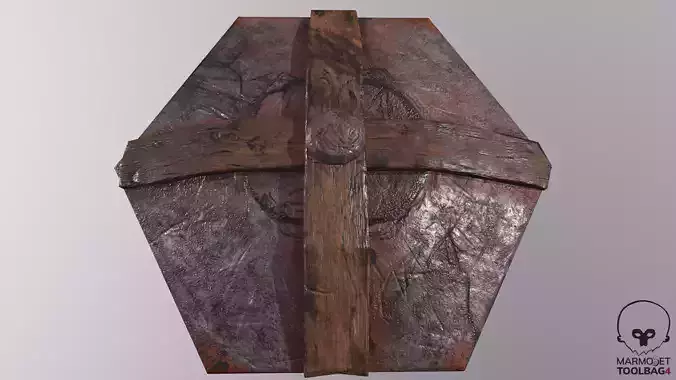 Shield Lowpoly made of wood and metal
