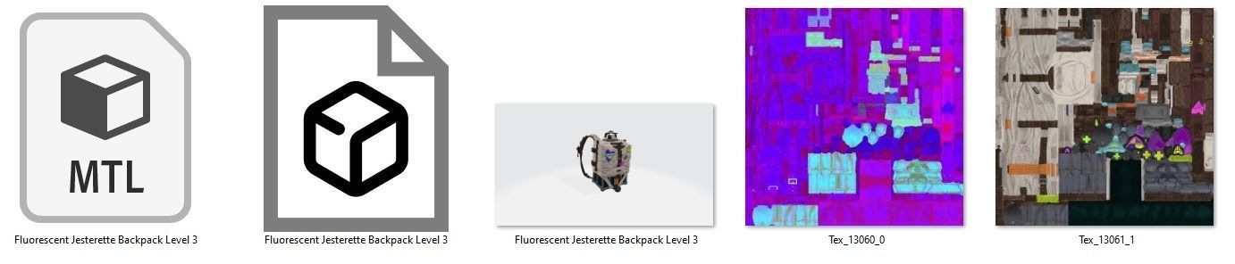 Bag 3x Fluorescent Jesterette Backpack 3D model_14