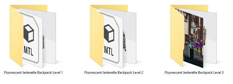 Bag 3x Fluorescent Jesterette Backpack 3D model_13