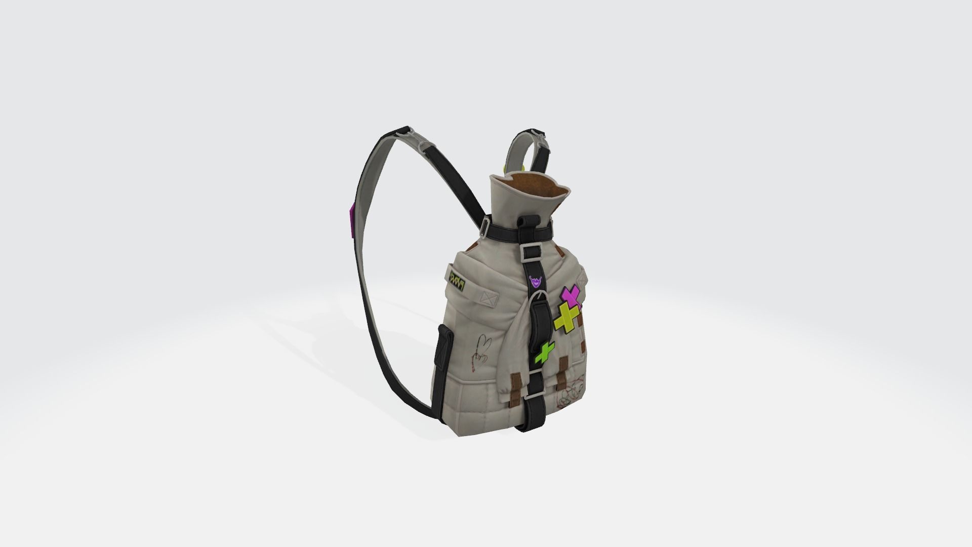 Bag 3x Fluorescent Jesterette Backpack 3D model_10
