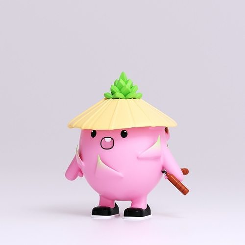 Fruits pitaya Model octane c4d IP Toys doll Kungfu cartoon Low-poly 3D model