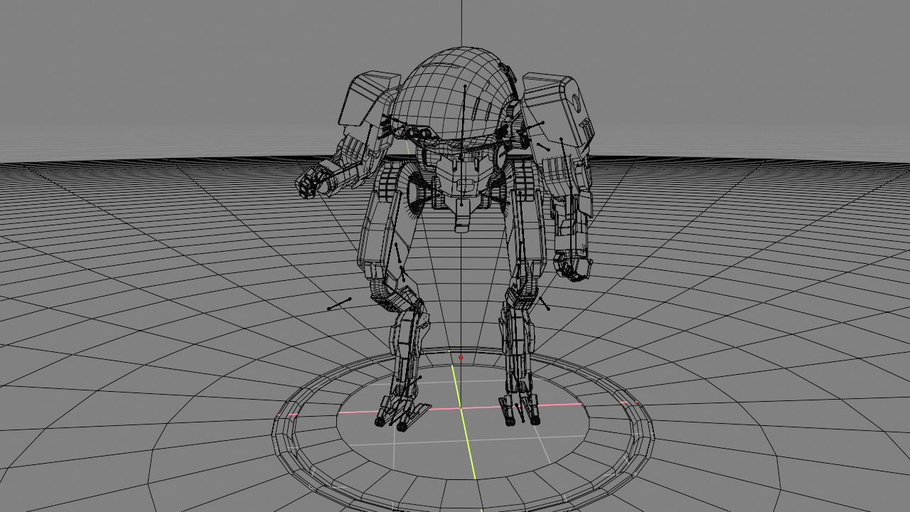 sci-fi combat android rigged - animated character 3D model_4