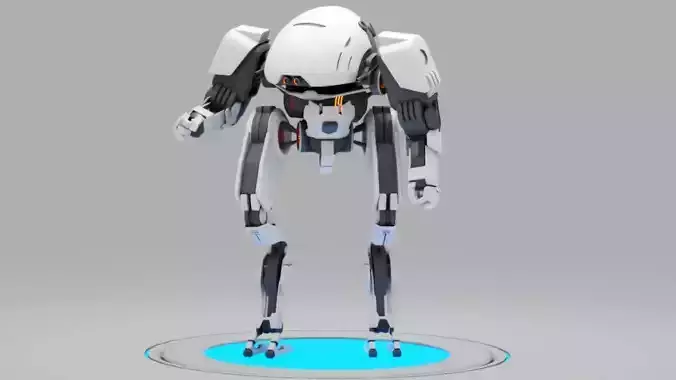sci-fi combat android rigged - animated character 3D model sci-fi combat android rigged - animated character 3D model