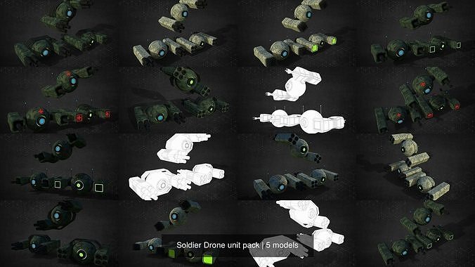 Soldier Drone unit pack 3D Model Collection