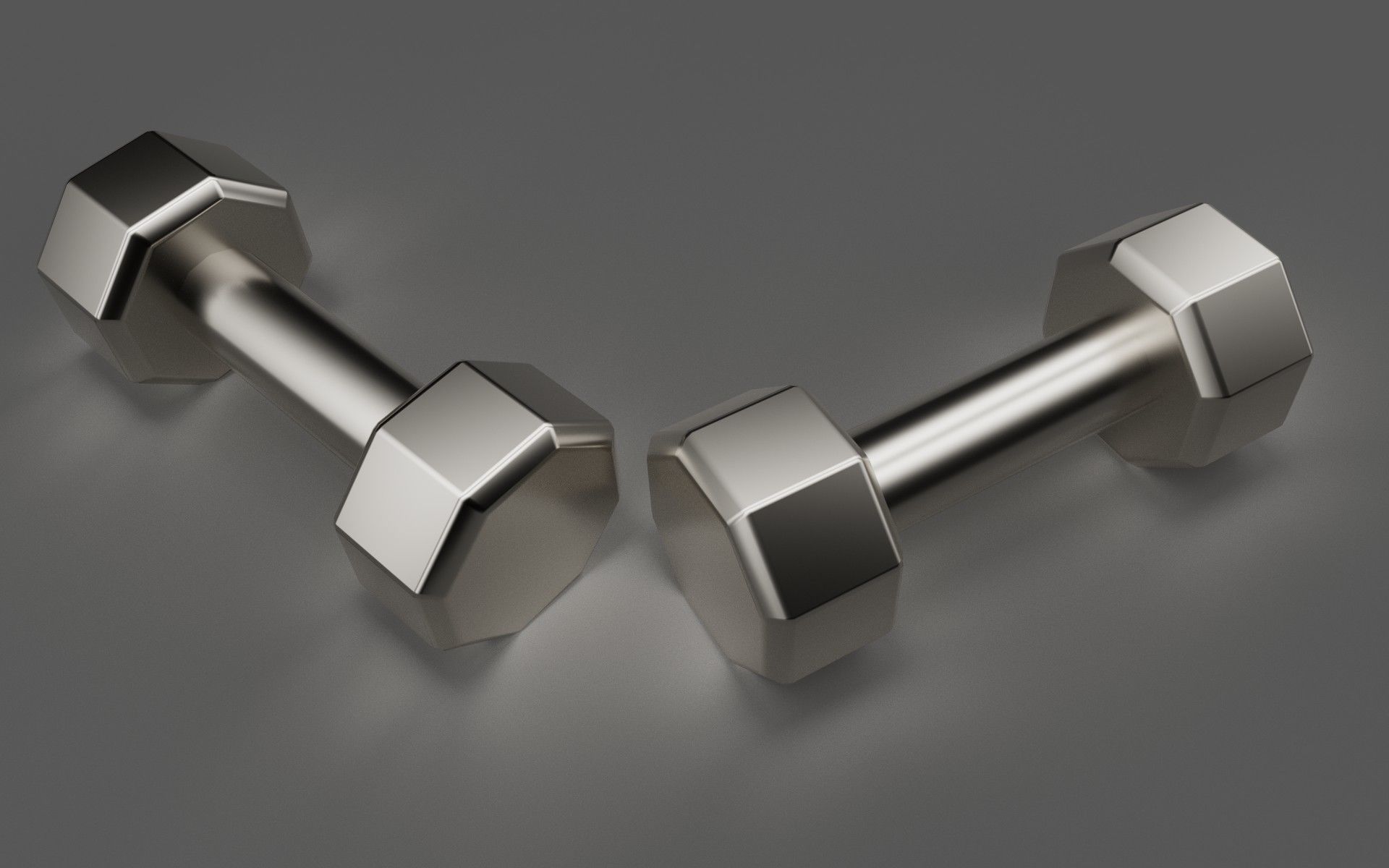 Dumbbell Low Poly 3D model two dumbbells 3D model_1