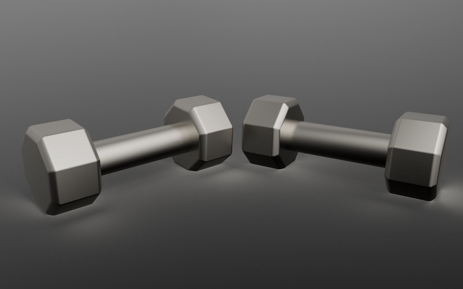 Dumbbell Low Poly 3D model two dumbbells 3D model_5