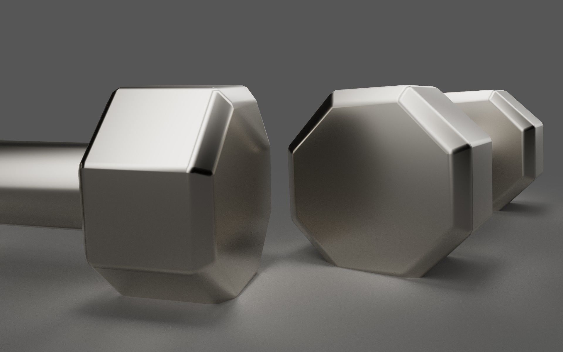 Dumbbell Low Poly 3D model two dumbbells 3D model_2