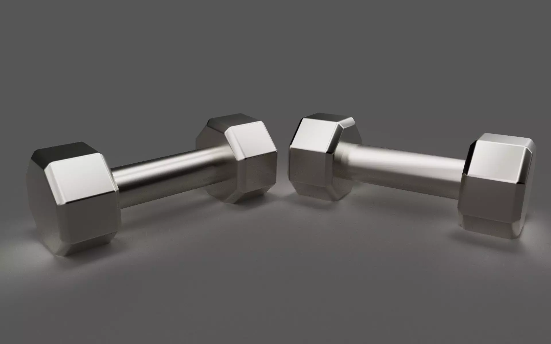 Dumbbell Low Poly 3D model two dumbbells 3D model_0