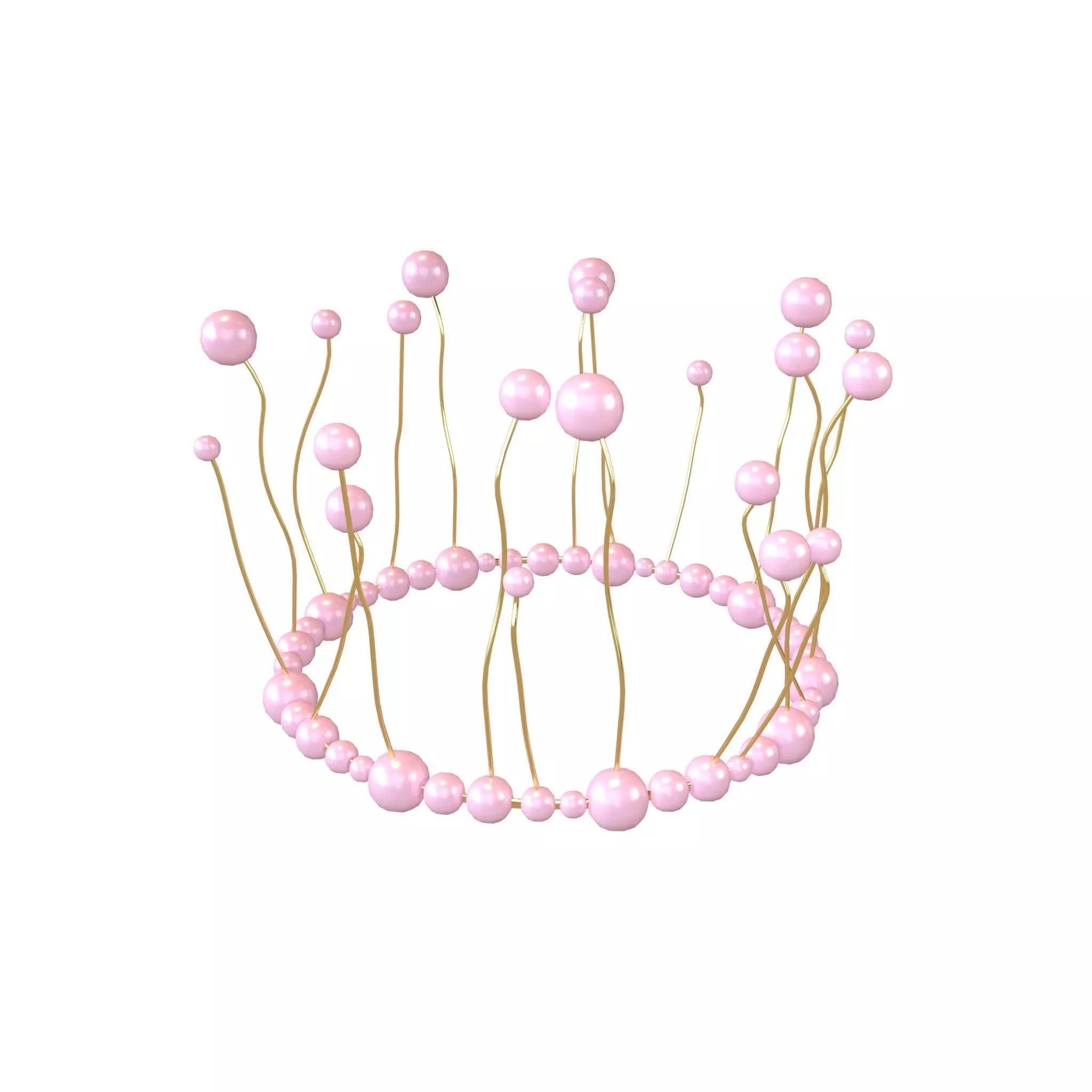 Pearl Crown V1 003 Low-poly 3D model_0