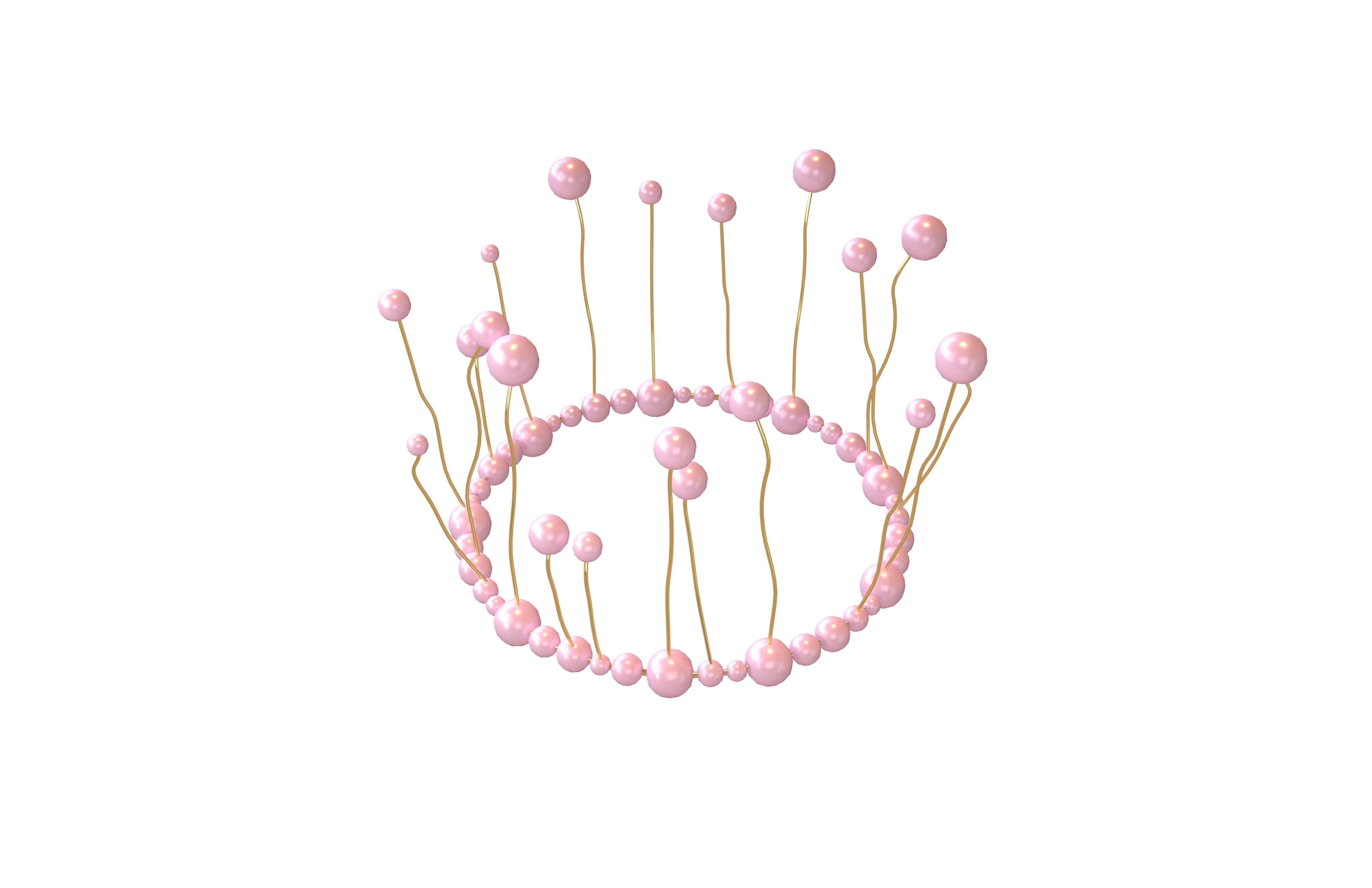 Pearl Crown V1 003 Low-poly 3D model_3