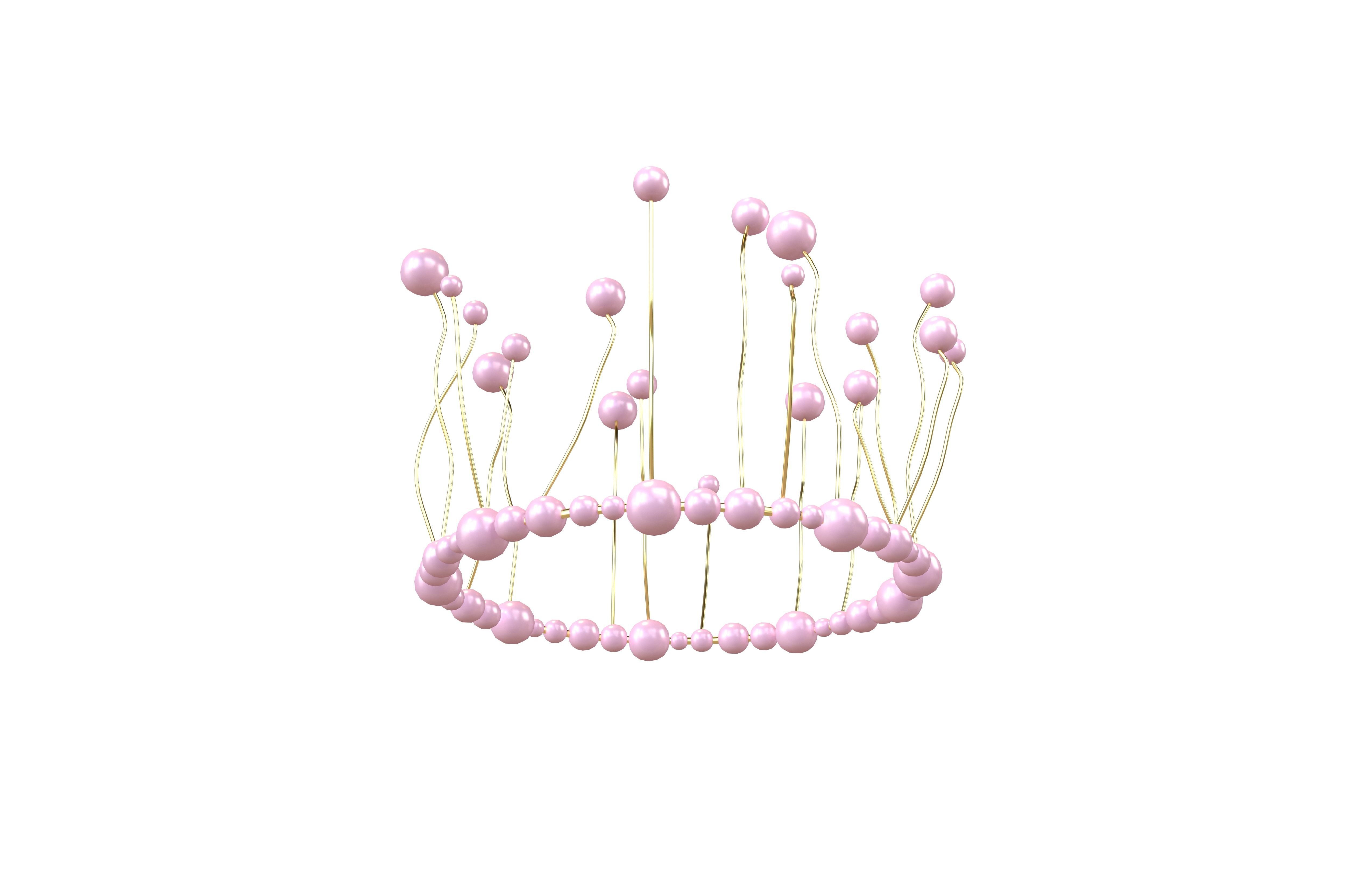 Pearl Crown V1 003 Low-poly 3D model_2