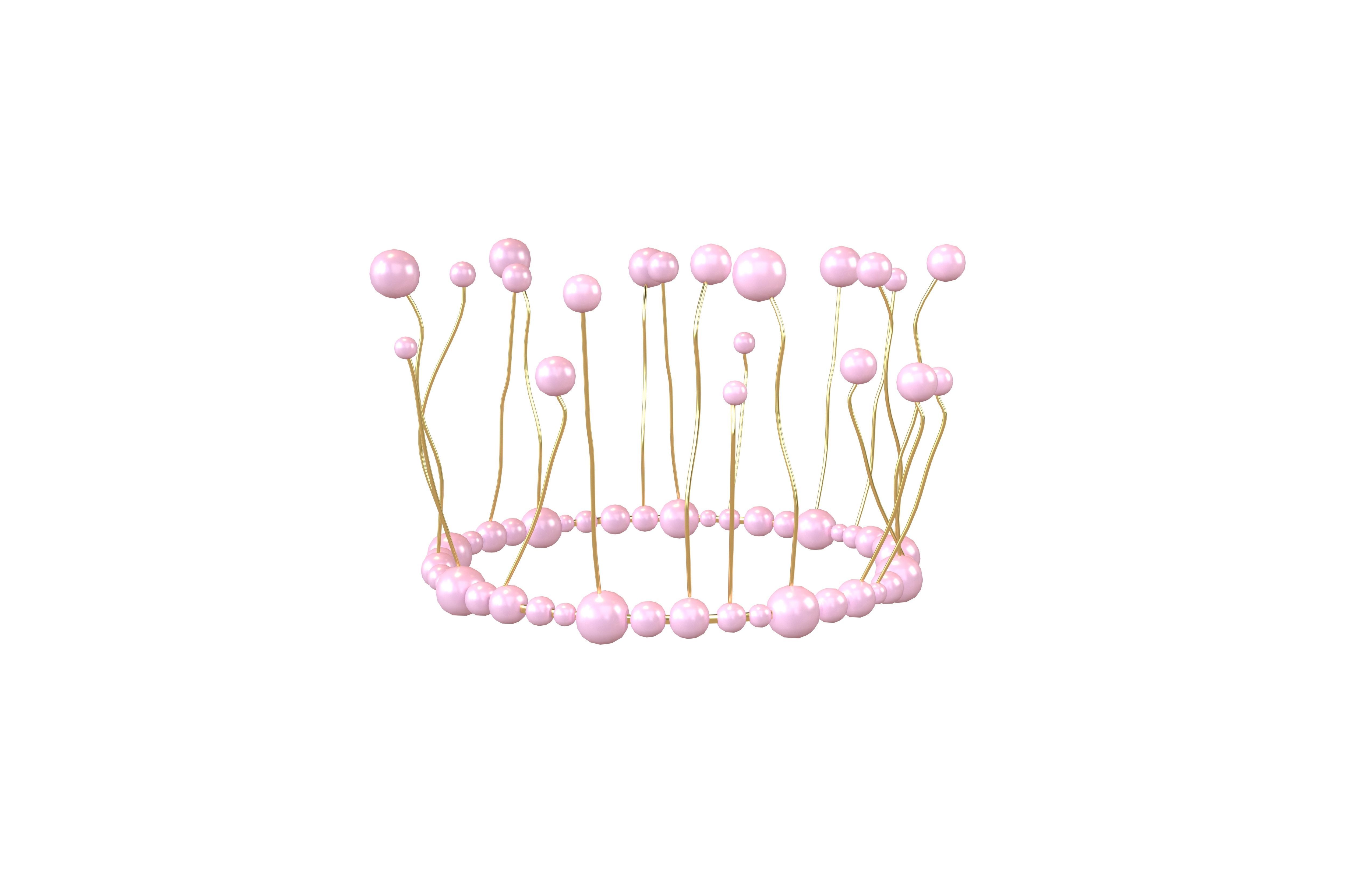 Pearl Crown V1 003 Low-poly 3D model_1