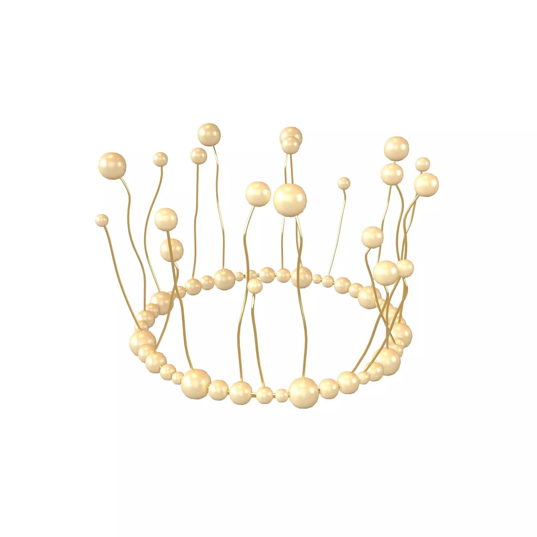 Pearl Crown V1 004 Low-poly 3D model_0