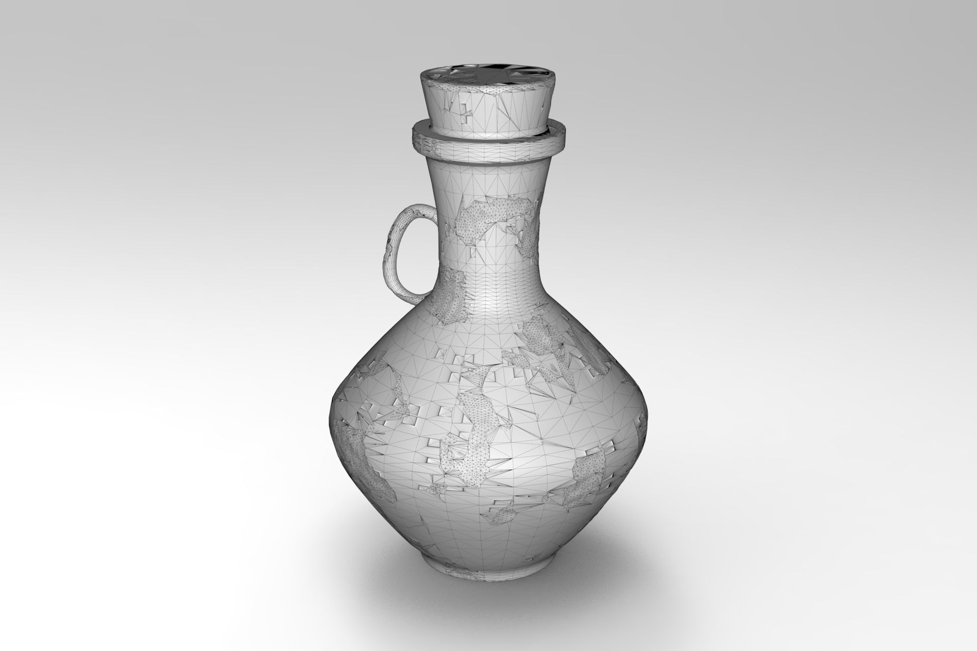 Old Bowl Low-poly 3D model_5