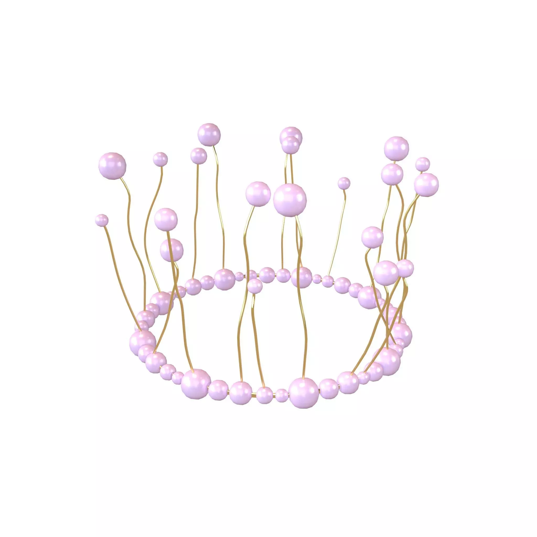 Pearl Crown V1 006 Low-poly 3D model_0