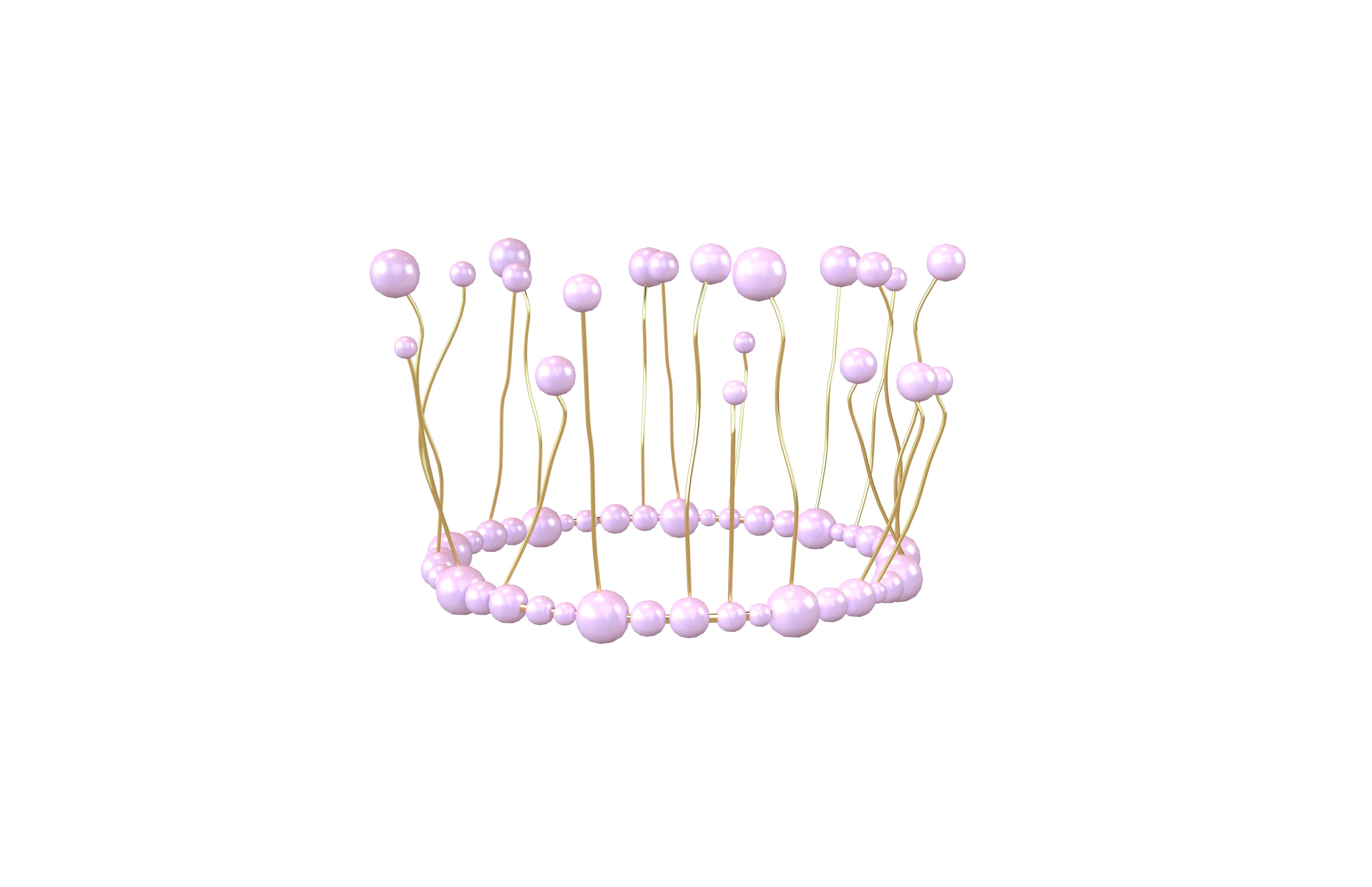 Pearl Crown V1 006 Low-poly 3D model_1
