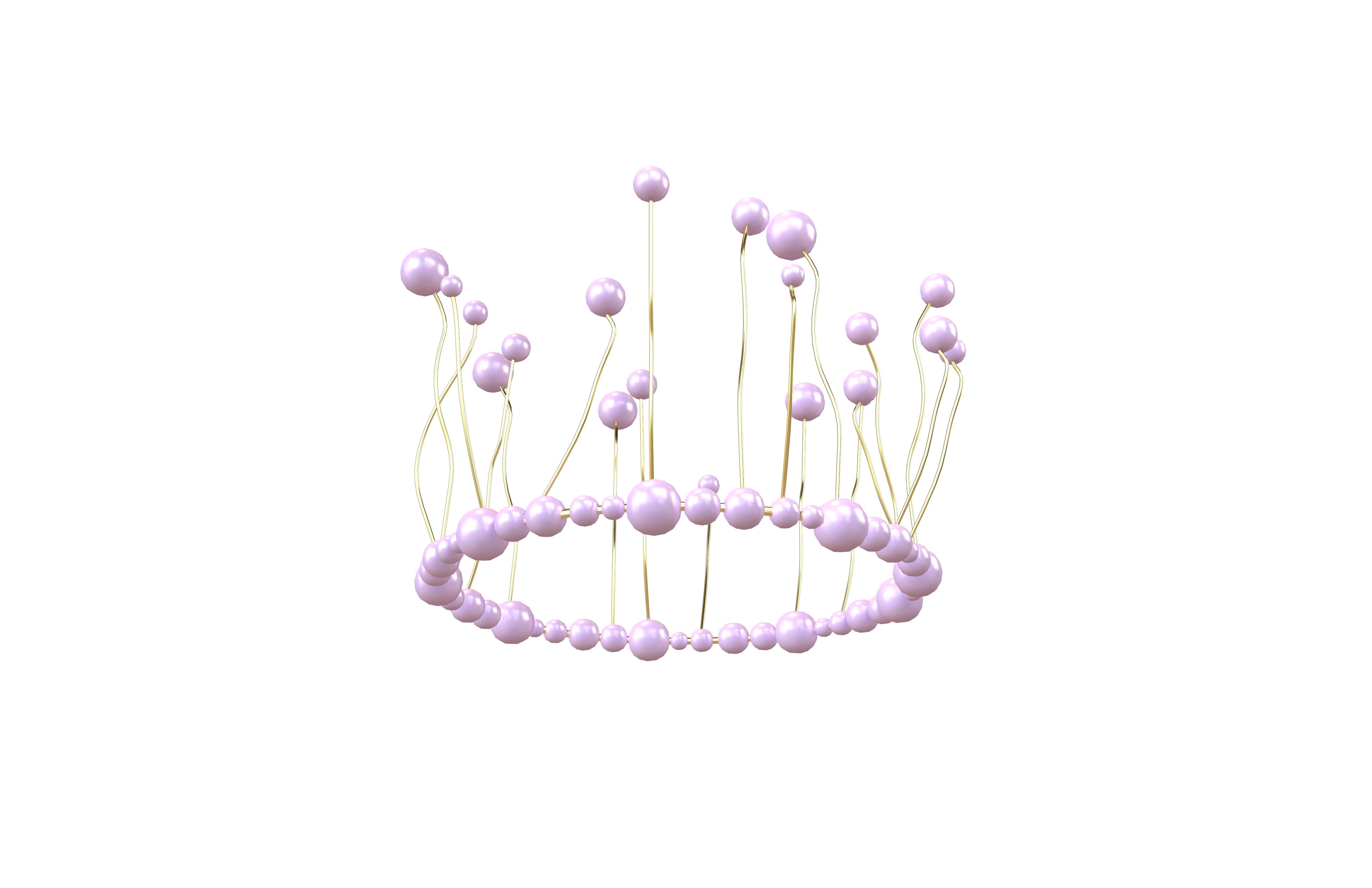 Pearl Crown V1 006 Low-poly 3D model_2
