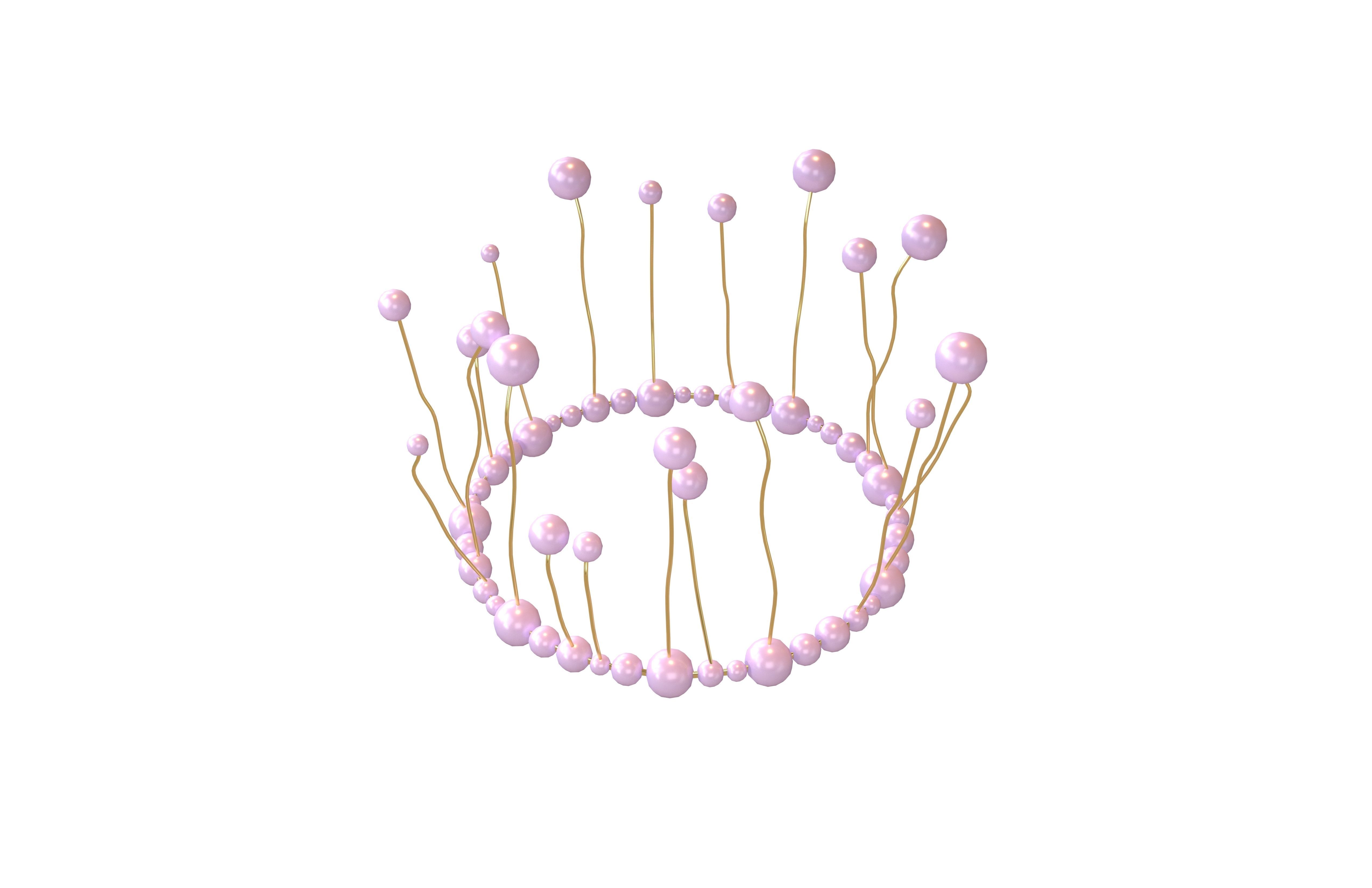 Pearl Crown V1 006 Low-poly 3D model_3