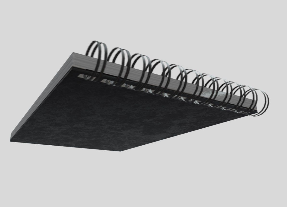 SketchBook woman on notebook Low-poly 3D model_2