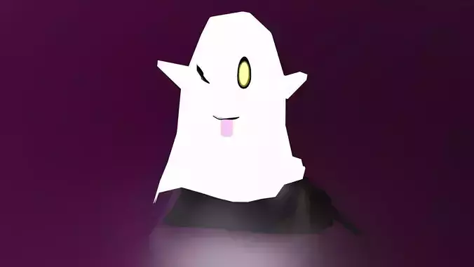 Spooky Silly Ghost Free low-poly 3D model