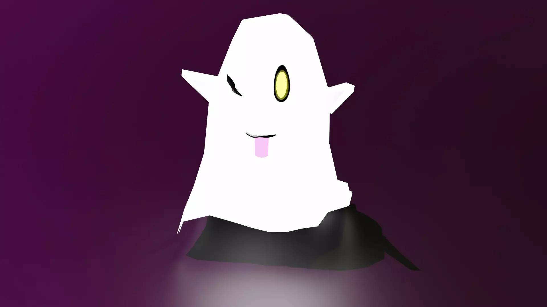 Spooky Silly Ghost Free low-poly 3D model_0