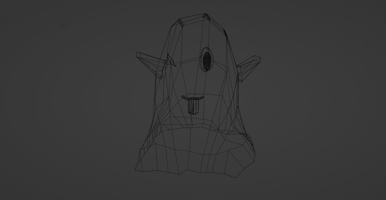 Spooky Silly Ghost Free low-poly 3D model_2
