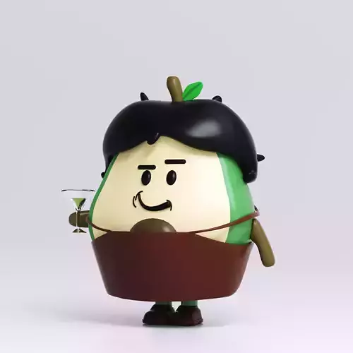 avocado juice Fruits Model octane c4d IP Toys doll cartoon