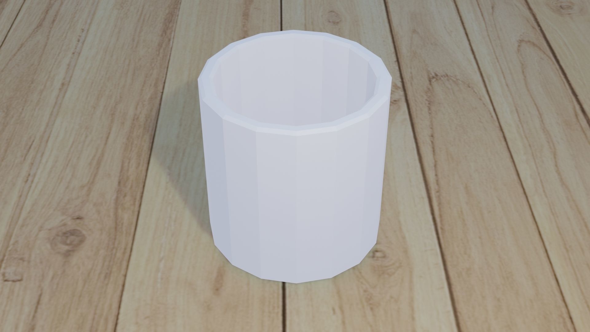 Low Poly Mug coffee on wooden table mockup Low-poly 3D model_3