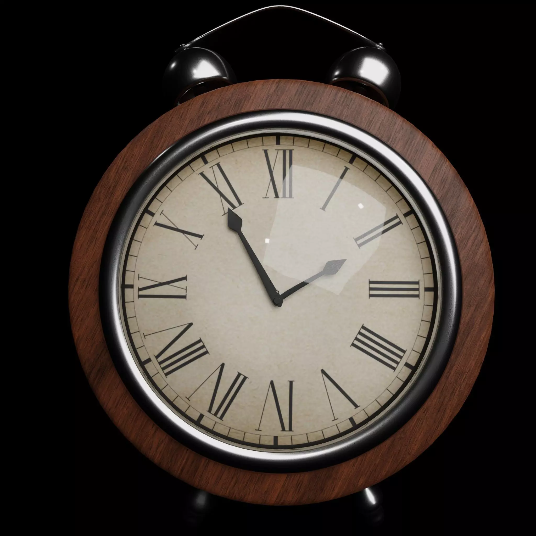Retro Alarm Clock 3D model_0