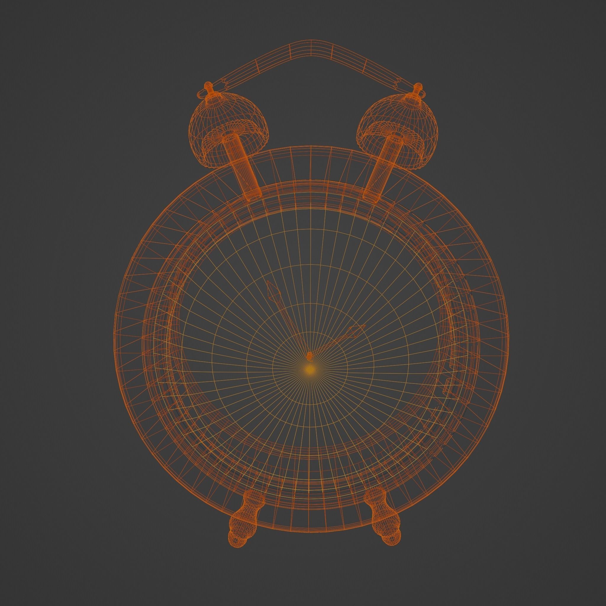 Retro Alarm Clock 3D model_3