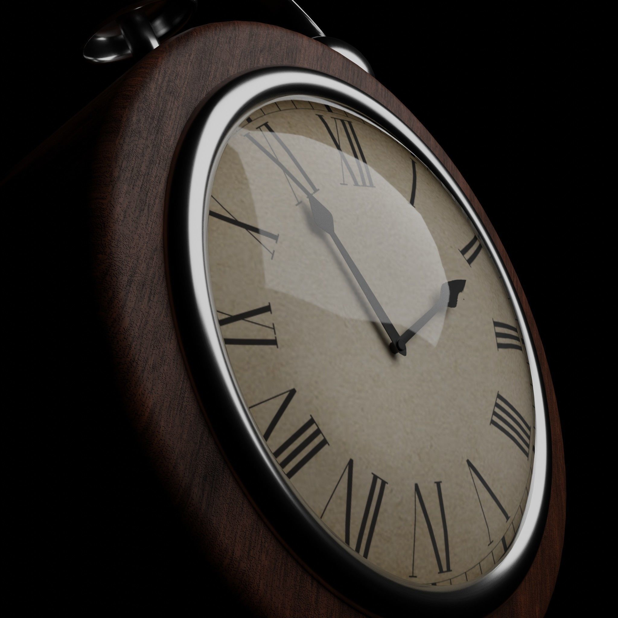 Retro Alarm Clock 3D model_1