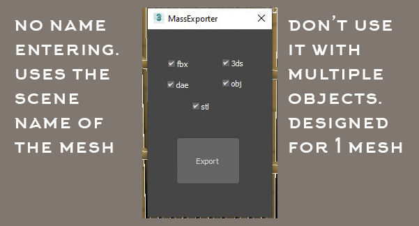 3dsmax Multiple Formats Export Plugin 3D model_2
