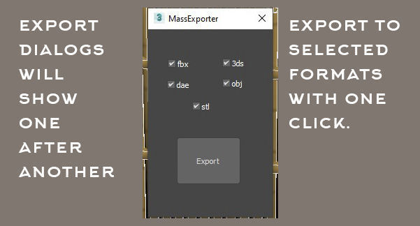 3dsmax Multiple Formats Export Plugin 3D model_3