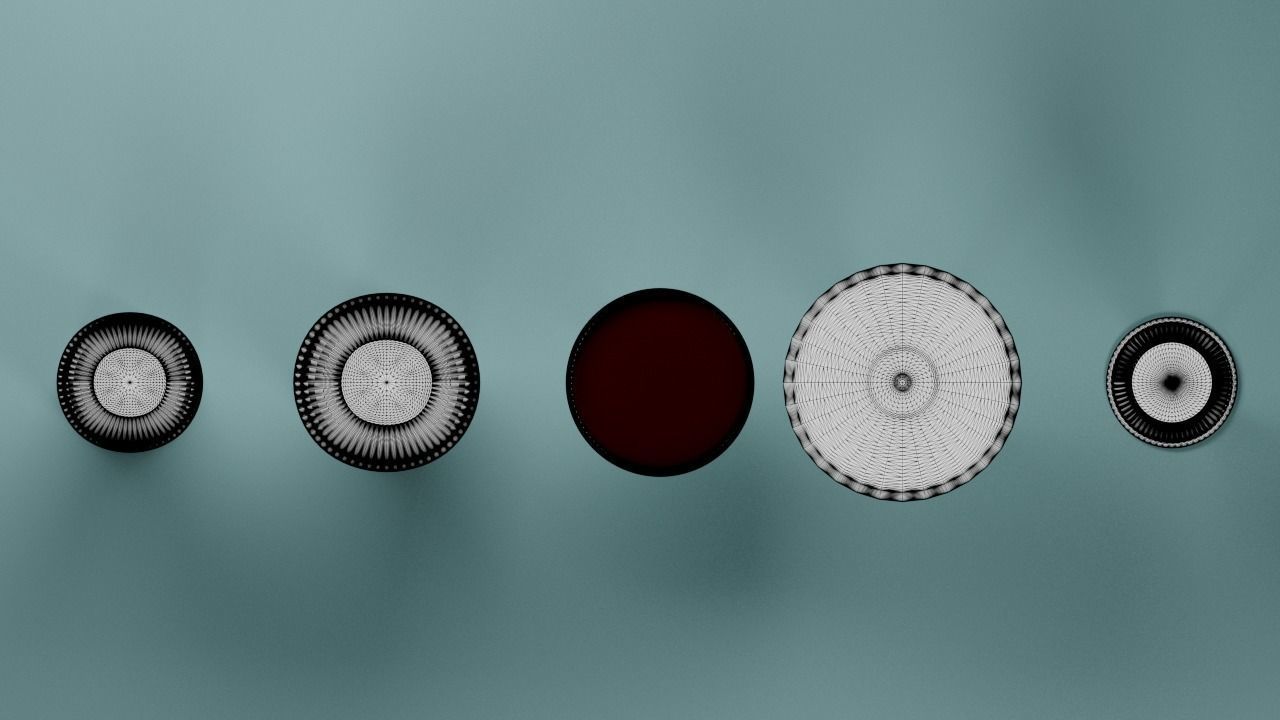 Glass wine glasses and of wine Low-poly 3D model_5