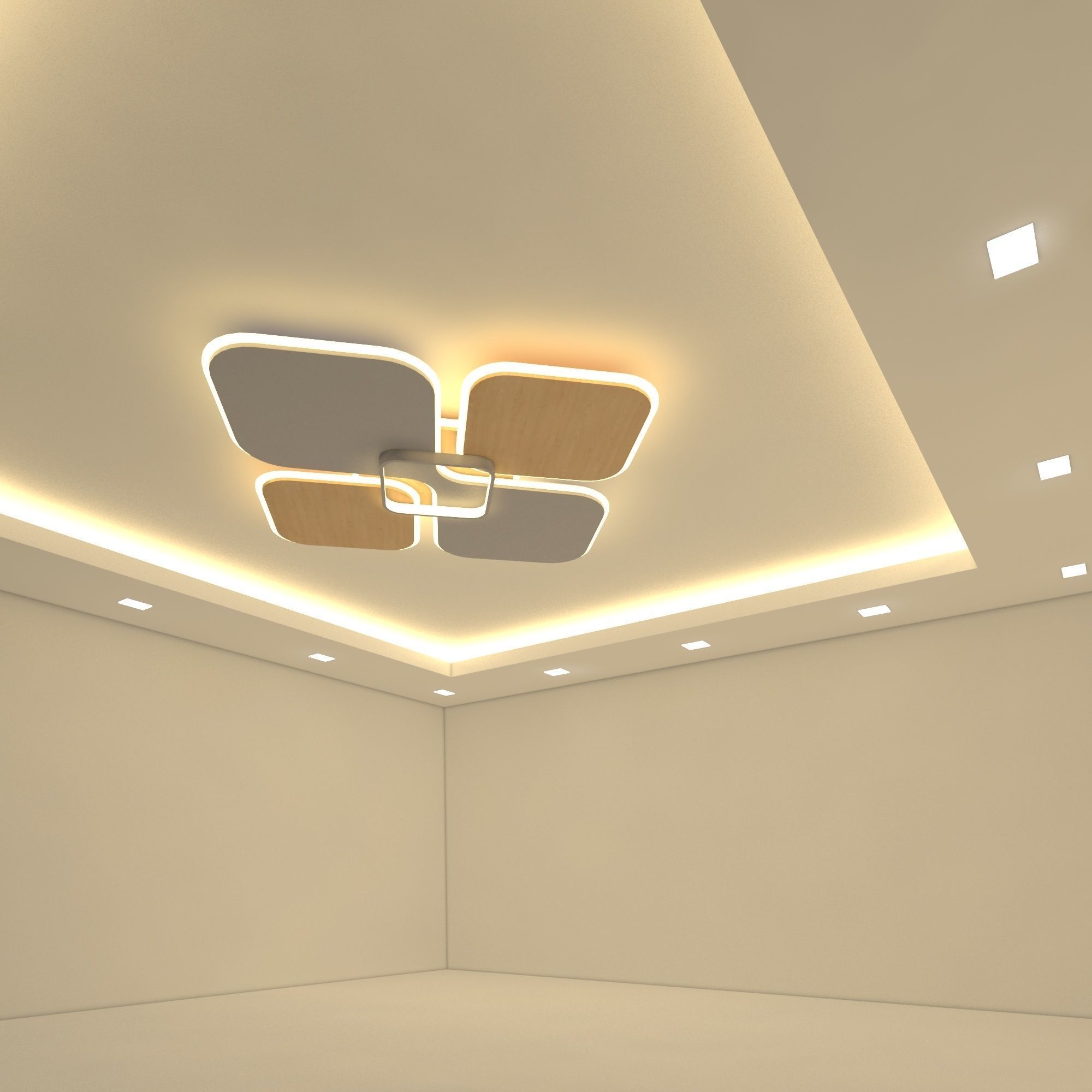 Ceiling chandelier Low-poly 3D model_2